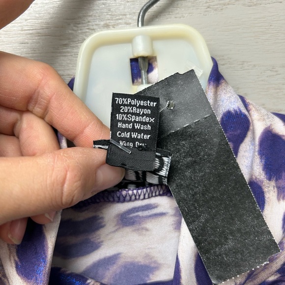 Clara Sunwoo Purple Sparkly Animal Print Top - Picture 3 of 5